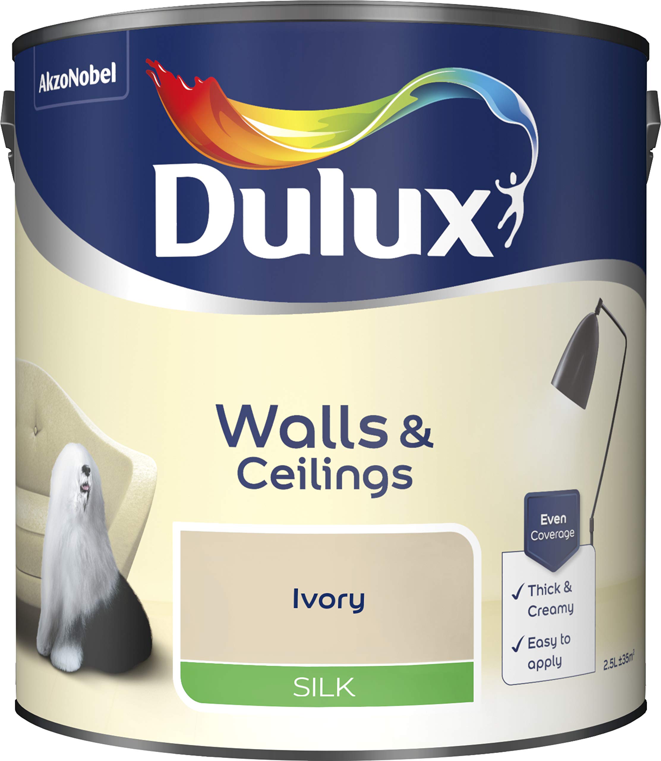 Dulux Paints 2.5 Litre Ready Mixed Silk Ivory