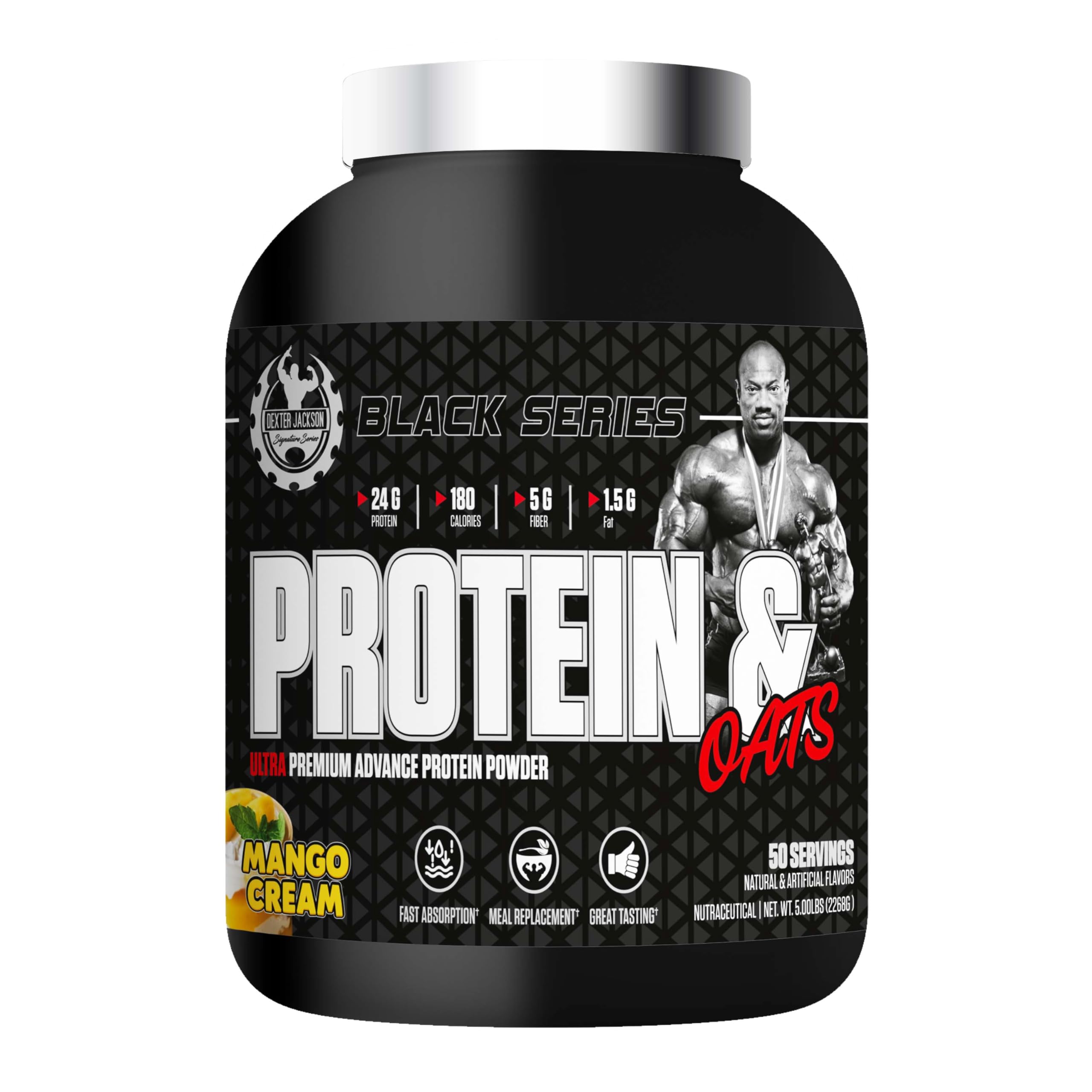 Dexter Jackson Black Protein & Oats | Ultra-Premium Advance Protein Powder 5lbs (2268g) 50 Servings | Muscle Fuel with Oats for Optimal Performance (White Chocolate Raspberry) — Amazon image 6