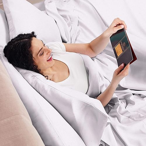 Miniatura 5 de Empyrean Bedding - Juego de sábanas de 6 piezas con correas ajustadas para mayor duración y resistencia, 110 GSM, tejido suave, Microfibra, Lavanda