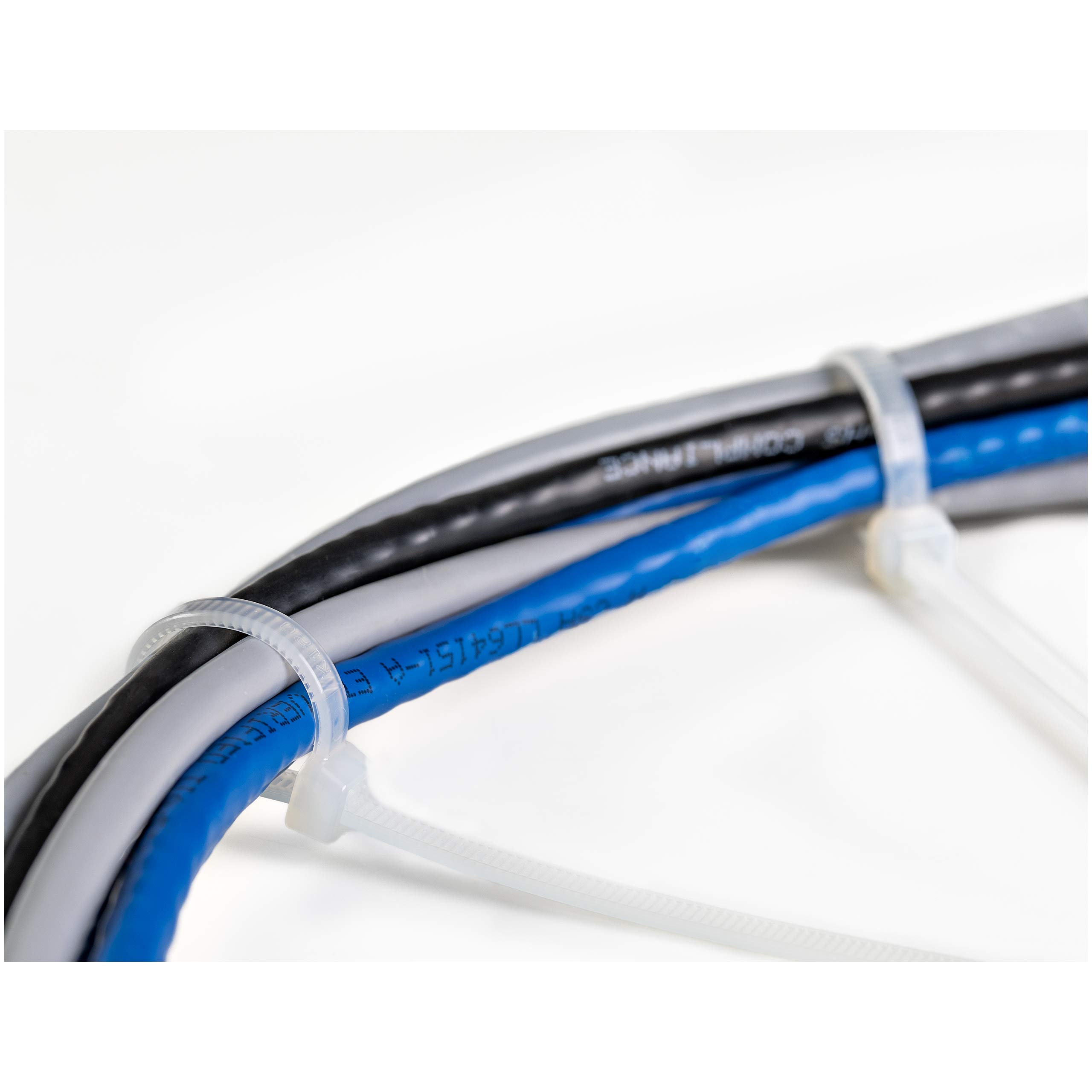 Bridas de 20cm para Cables - 22 kg - Nylon - 94V-2 - UL - Paquete de 1000 - Blancas (CBMZT8NK)