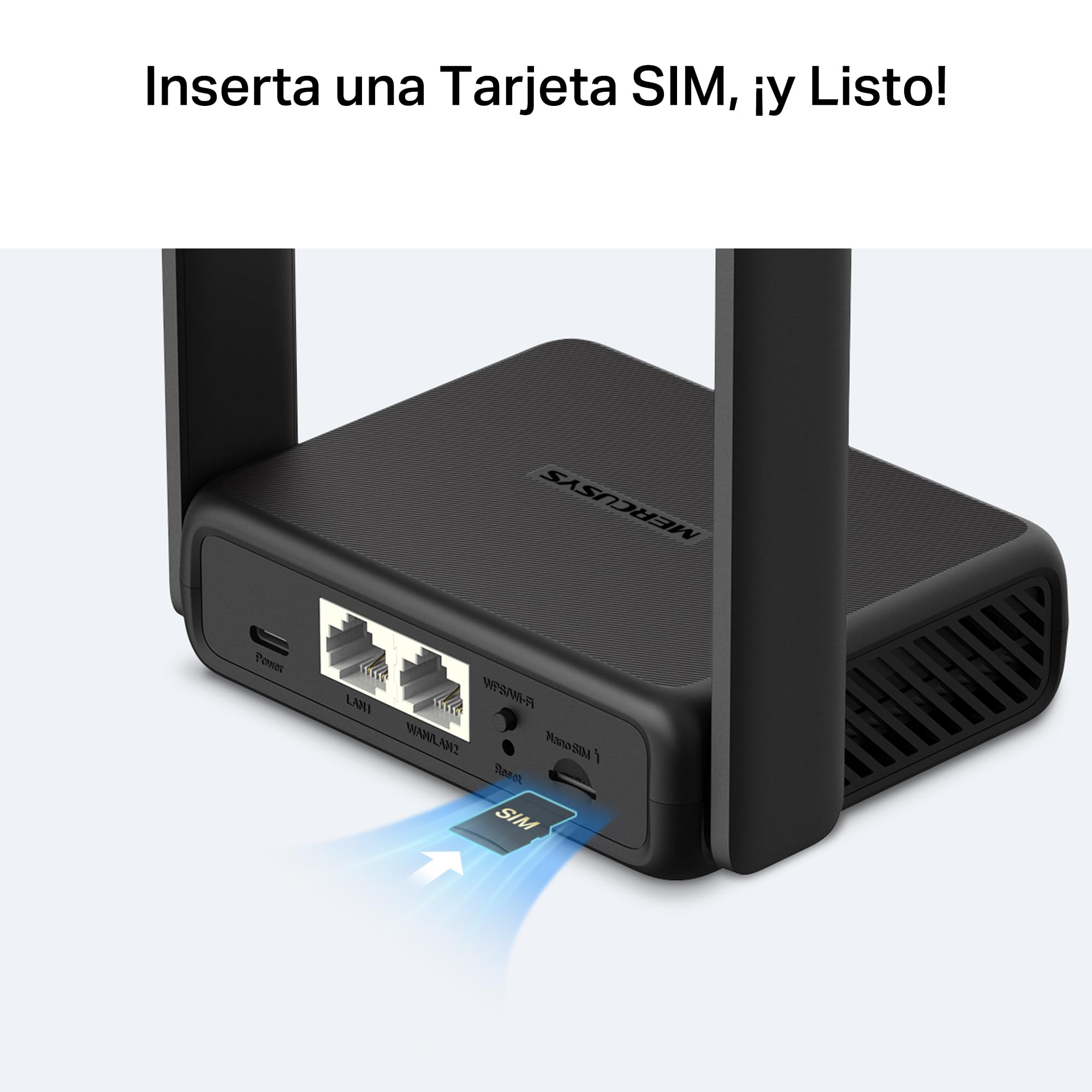 MERCUSYS MB113‑4G - Router 4G LTE Portátil, Wi‑Fi N‑300 hasta 32 Dispositivos, SIM Nano Plug & Play, USB‑C Powerbank y VPN