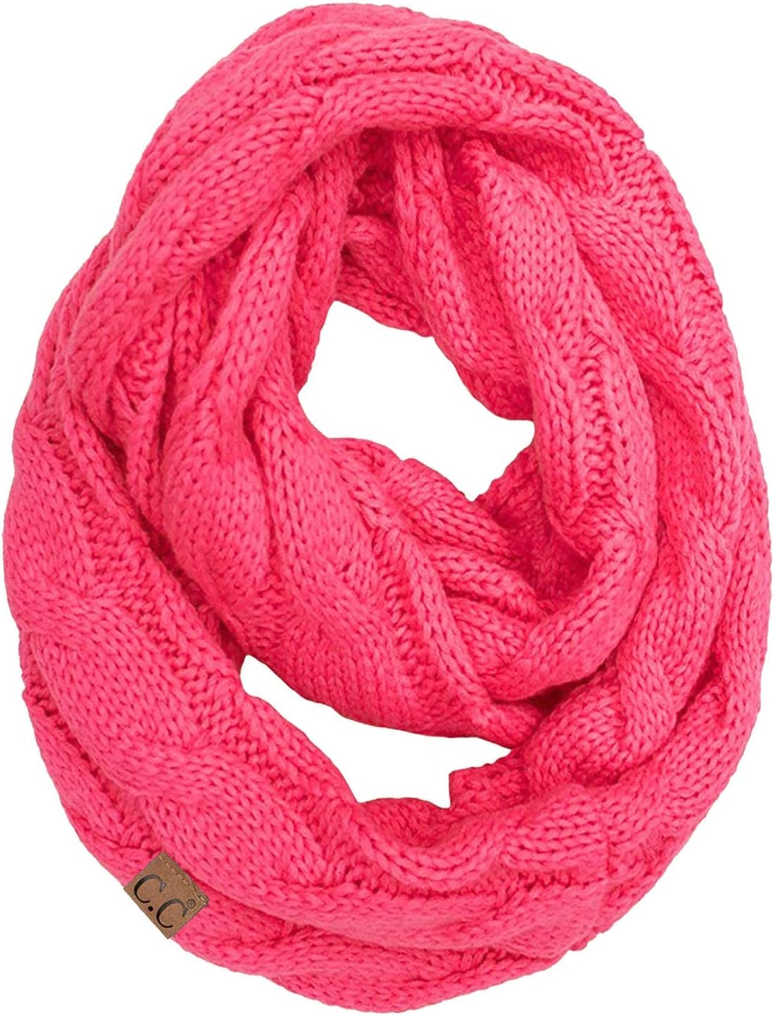 Funky Junque Oversized Beanie, Glove, & Scarf Bundle: Candy Pink
