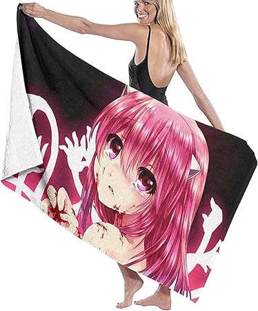 Amazon エルフェンリート楓アニメ男性と女性のバスタオル速乾性タオルマイクロファイバースイミングビーチタオル80x130cm バスタオル ホーム キッチン オンライン通販