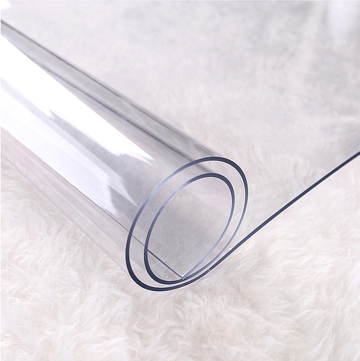 Clear Table Cover Protector 19.7x39.4in, Plastic Table Cover Rectangular, Clear PVC Dining Room Desk Pad Chair Mat, for Coffee Table, Writing Desk, Office Desk, End Table