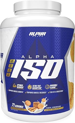 Miniatura 5 de ISO, polvo aislado de proteína de suero de leche 100% bajo en carbohidratos, 0.88 onzas por porción, ayuda a apoyar el crecimiento muscular, bajo en