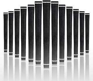 Majek Empuñaduras de golf Super Jumbo XL, color negro de 360 grados, sin logotipo, paquete de 13 unidades de alta tracción, goma premium, perfil extra ancho para golfistas altos con manos grandes