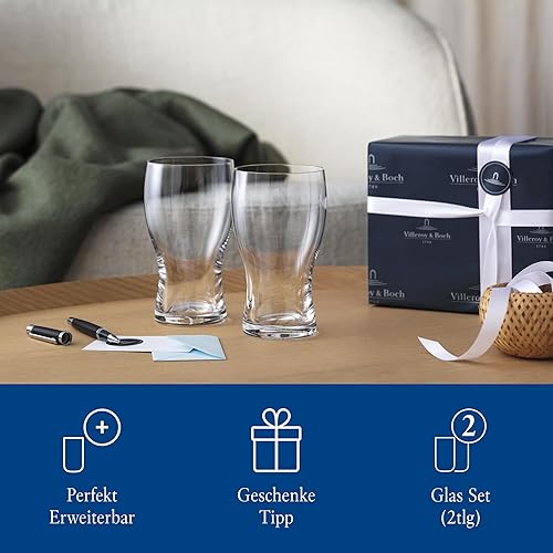 Miniatura 6 de Villeroy & Boch Purismo - Juego de 2 vasos para cerveza, 6.25 in/22 oz, cristal transparente