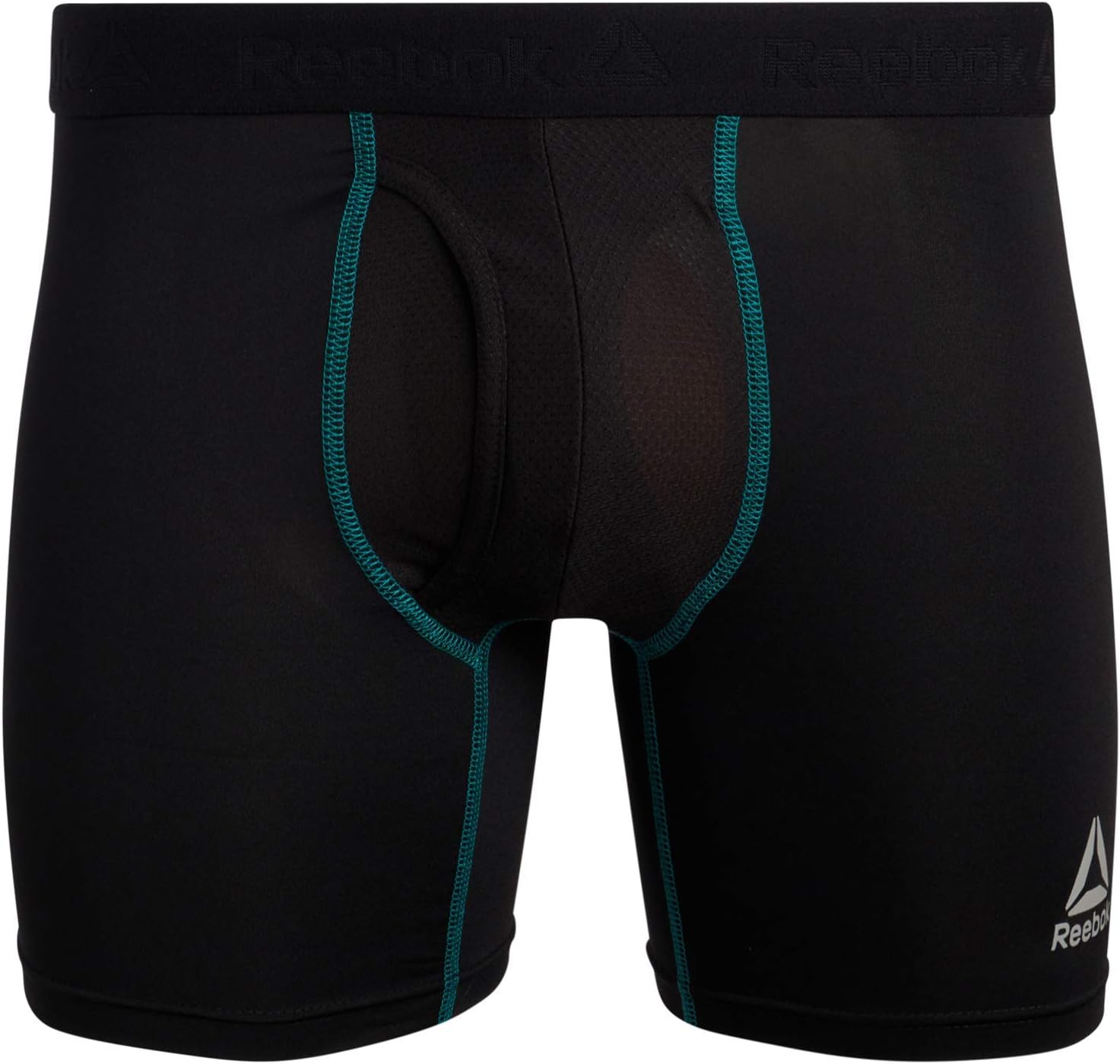 Reebok Men's Boxer Briefs - 4 Pack Soft Performance Boxers for Men with Fly Pouch - Quick Dry Active Mens Underwear Pack S-XL, Size Large, Pure Blacks - Image 4