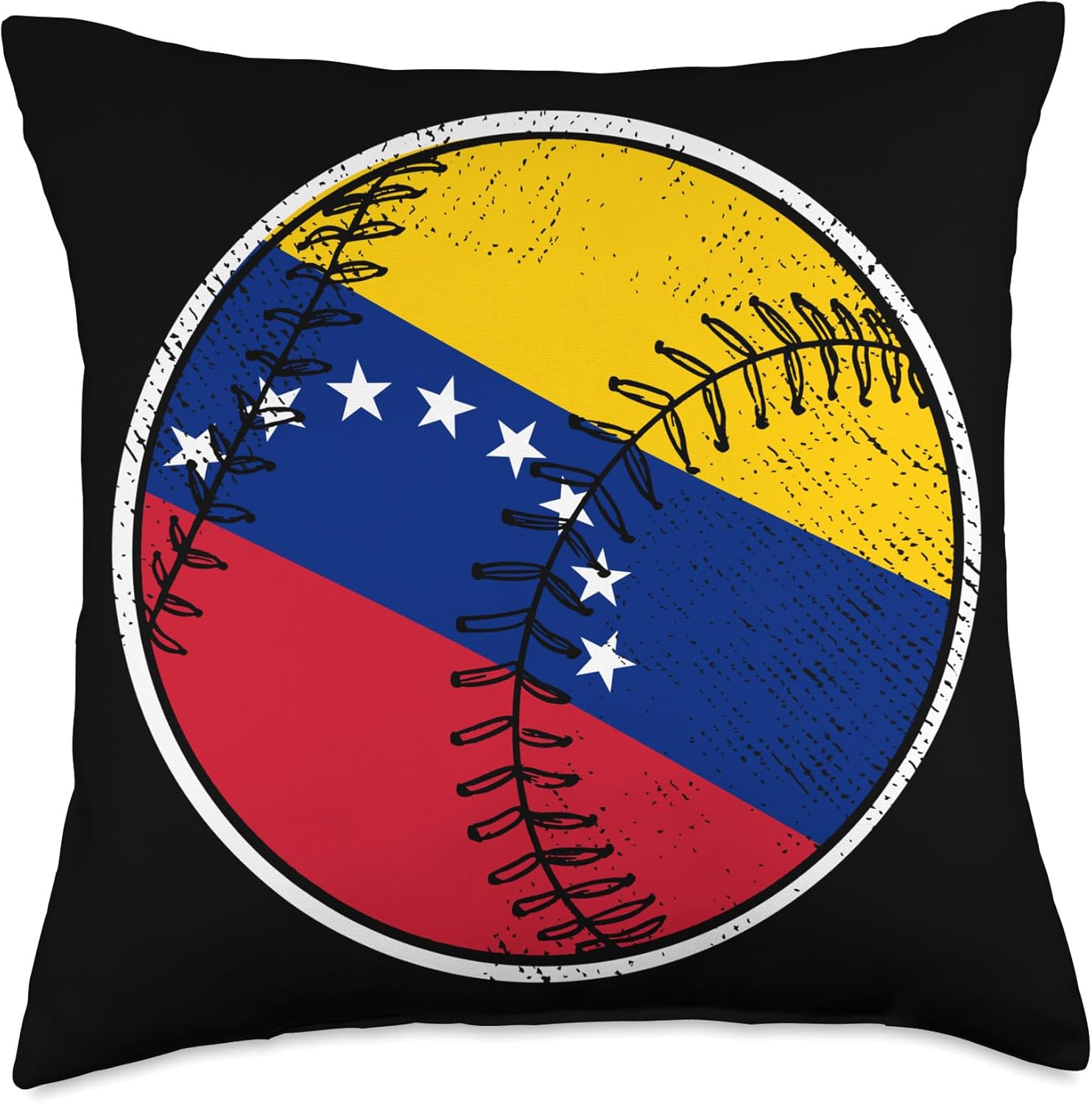 Venezuela Baseball Fans Sports Flag Venezuelan Sport Venezuela Baseball Throw Pillow, 16x16, Multicolor