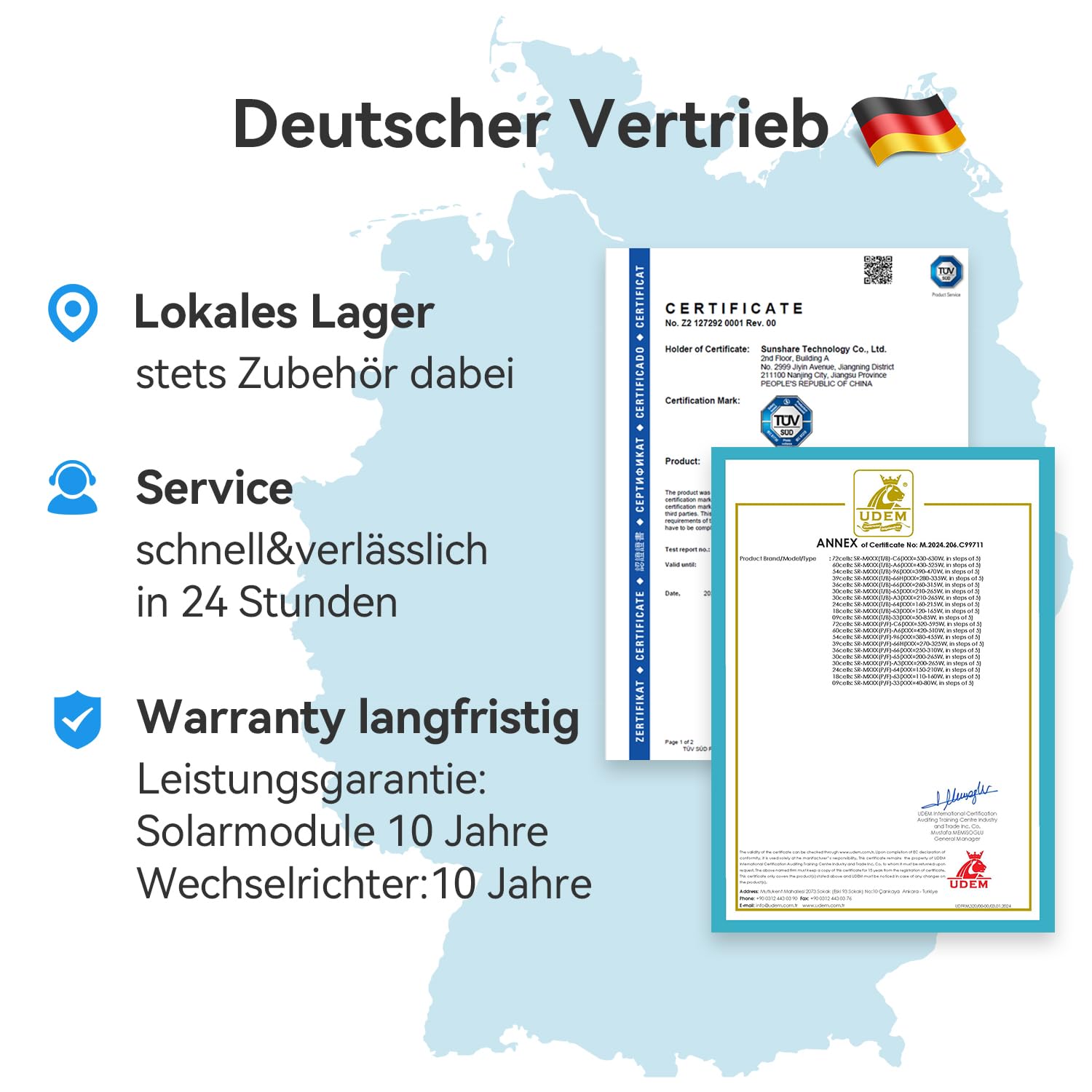 Ray 400W Balkonkraftwerk mit Beton-Balkonhalterung - Balkonkraftwerk 800W komplett Steckdose - neuester 800 Watt Wechselrichter - Solaranlage Komplettset - 5m Kabel