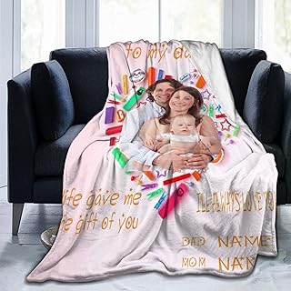 HYHSJY Personalized Baby Blanket with Name-Custom Baby Blankets to My Daughter- Baby Customized Blankets - Baby Name Blanket Gift for Christmas Birthday Holiday New Year