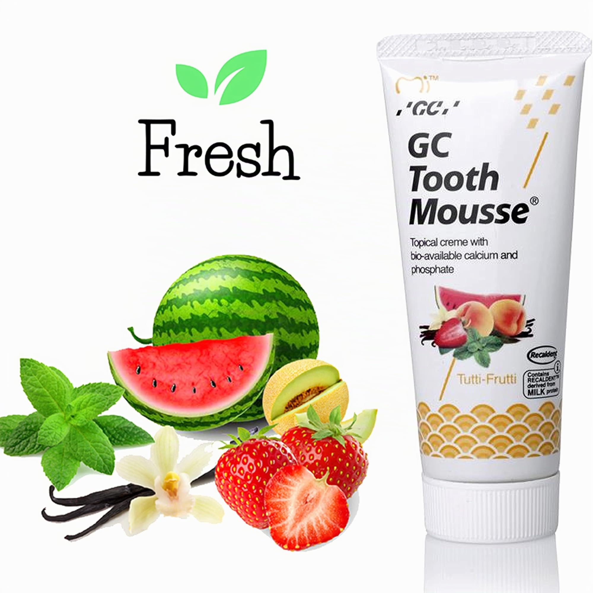 GC Tooth Mousse Dentifricio 35ml Tutti Frutti, Confezione da 2 (2x 35ml)