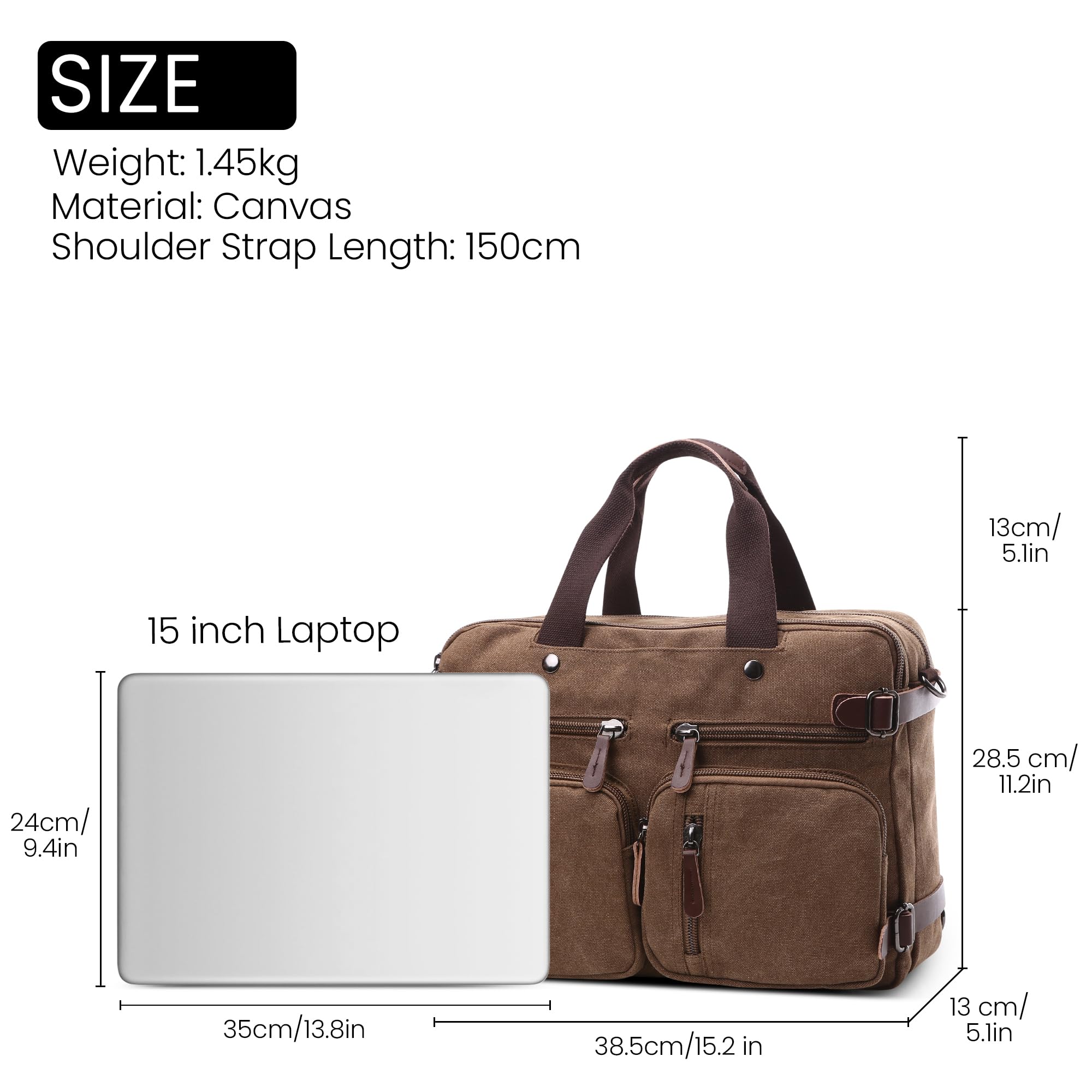 Canvas plecak męski w stylu vintage, modny plecak szkolny, torba na laptopa o przekątnej ekranu 15", torebka na podróż, swobodny, do pracy, na kemping, na co dzień, płócienny plecak dzienny,