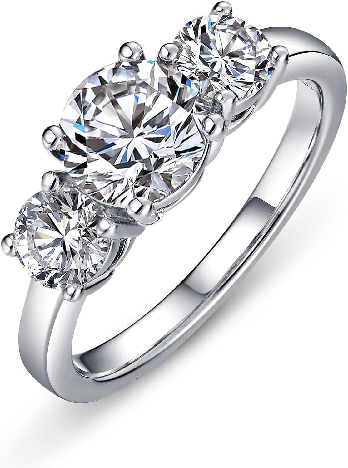 WES 925 Sterling Silver D Color VVS1 Lab Created Moissanite Wedding Band Full Eternity Stackable Wedding Rings for Women, Size 5-8