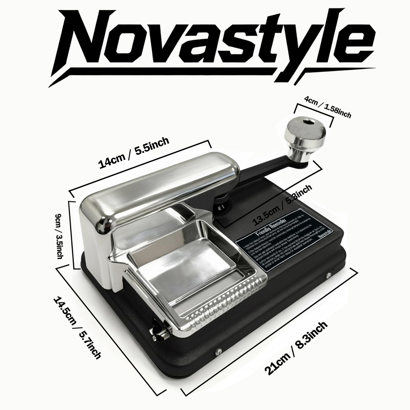 Novastyle Rullo per sigarette a doppio binario da 20,3 cm, per tubi da 8 mm, 80-100 mm (nero corvino)
