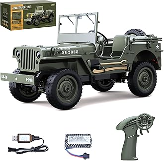 Hylukon Remote Control Car, 2.4Ghz 4WD Off Road RC Jeep Rock Crawler Vehicle with Linked Lights, 1:10 Scales All Terrain Remote Control Trucks RTR Hobby RC Car for Kids Adults