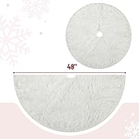 Vista 2 de Mr. Pen Christmas Tree Skirt - 48 inches, Faux Fur, White