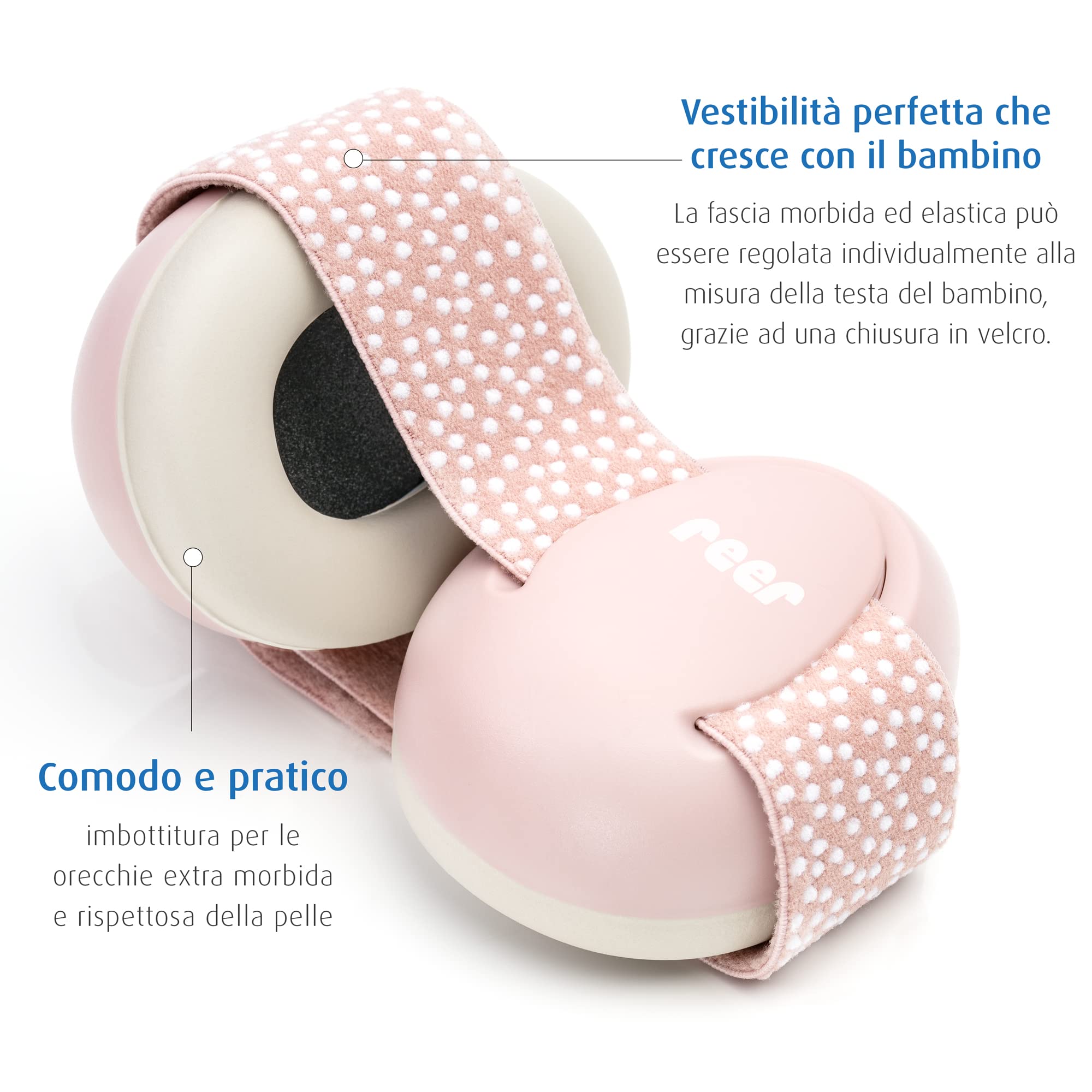 reer GmbH 53074 Silentguard, Protezione dell'Udito per Bambini, per la Testa Sensibile del Bambino, Cresce Insieme
