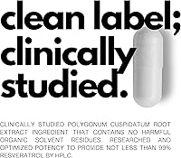 Vista 4 de Cápsulas de resveratrol de ultra alta pureza - 99% Trans-Resveratrol - Extracto de Knotweed japonés - Apoya la inmunidad, apoya el envejecimiento