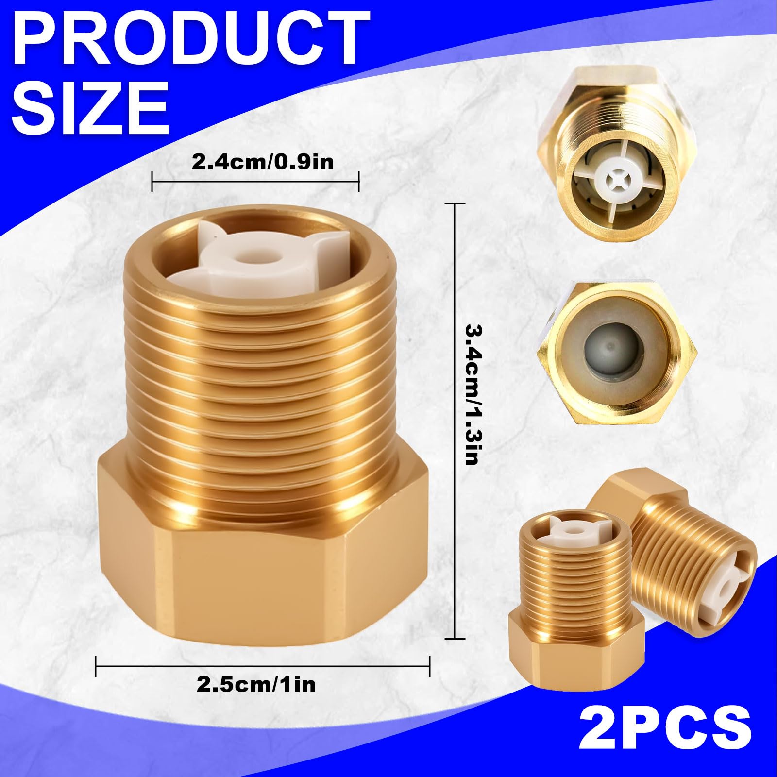 Produktbild von 2er-Set Messing-Rückschlagventil 3/4 Zoll – G3/4 Innengewinde, Für Pumpen & Abwasser – Gold