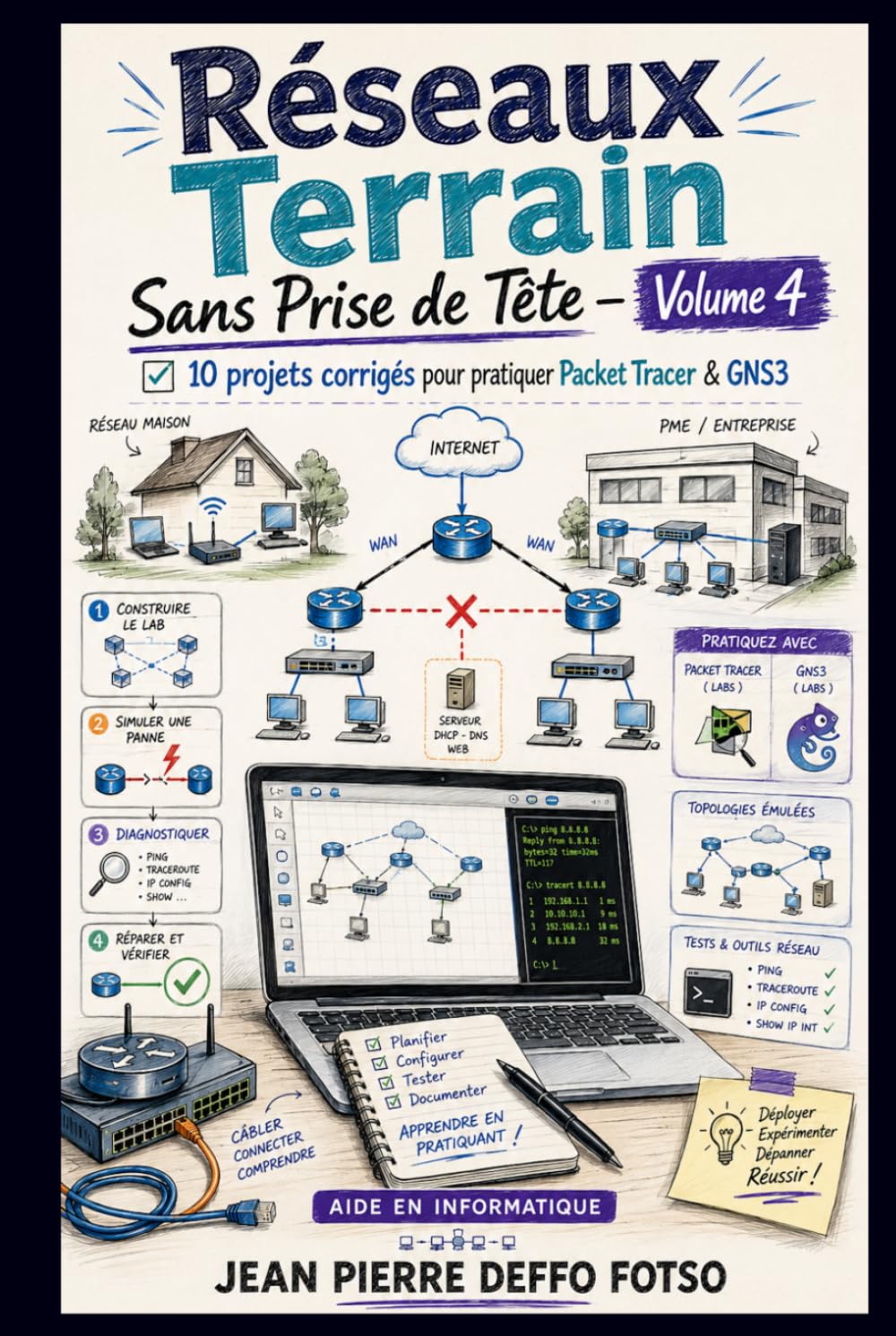 Réseaux Terrain Sans Prise de Tête Volume 4 (Edition Couleur): 10 labs corrigés pour construire, casser et réparer des réseaux (Admin Réseaux Sans Prise de Tête De Junior à Senior)