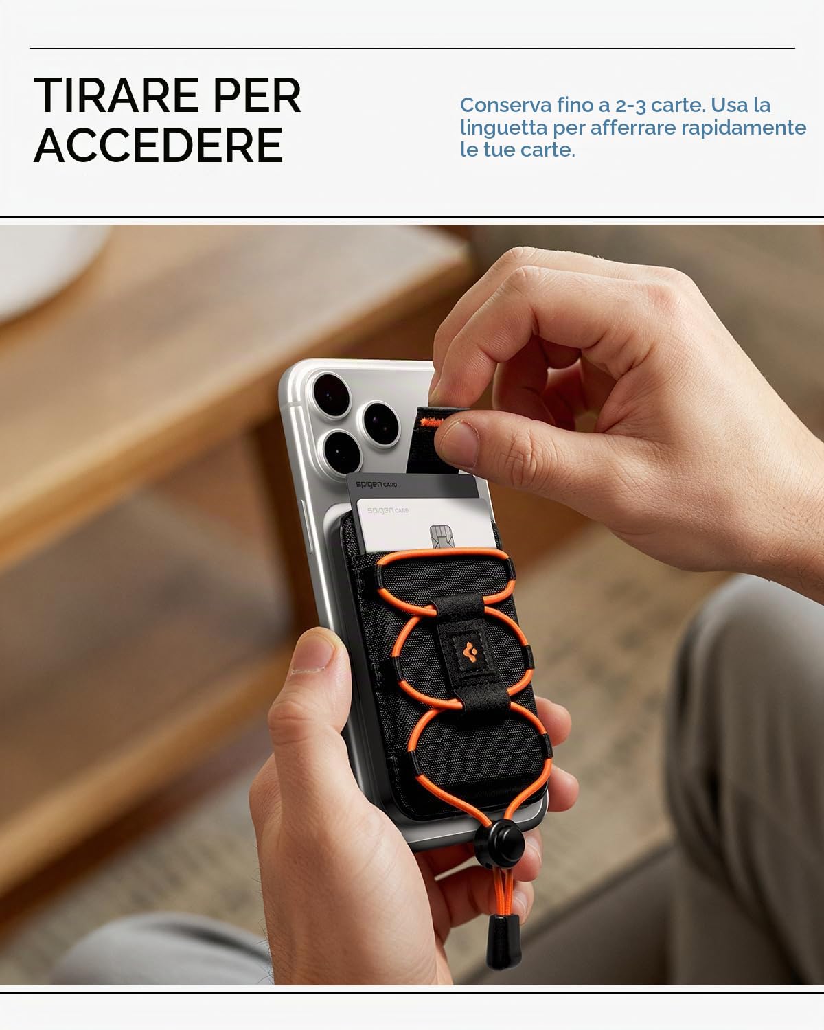 Spigen Tiefit MagFit Portafoglio MagSafe Wallet Magnetico Portacarte Compatibile con iPhone 17/16/15/14/13/12 Modelle, Accessori MagSafe - Nero