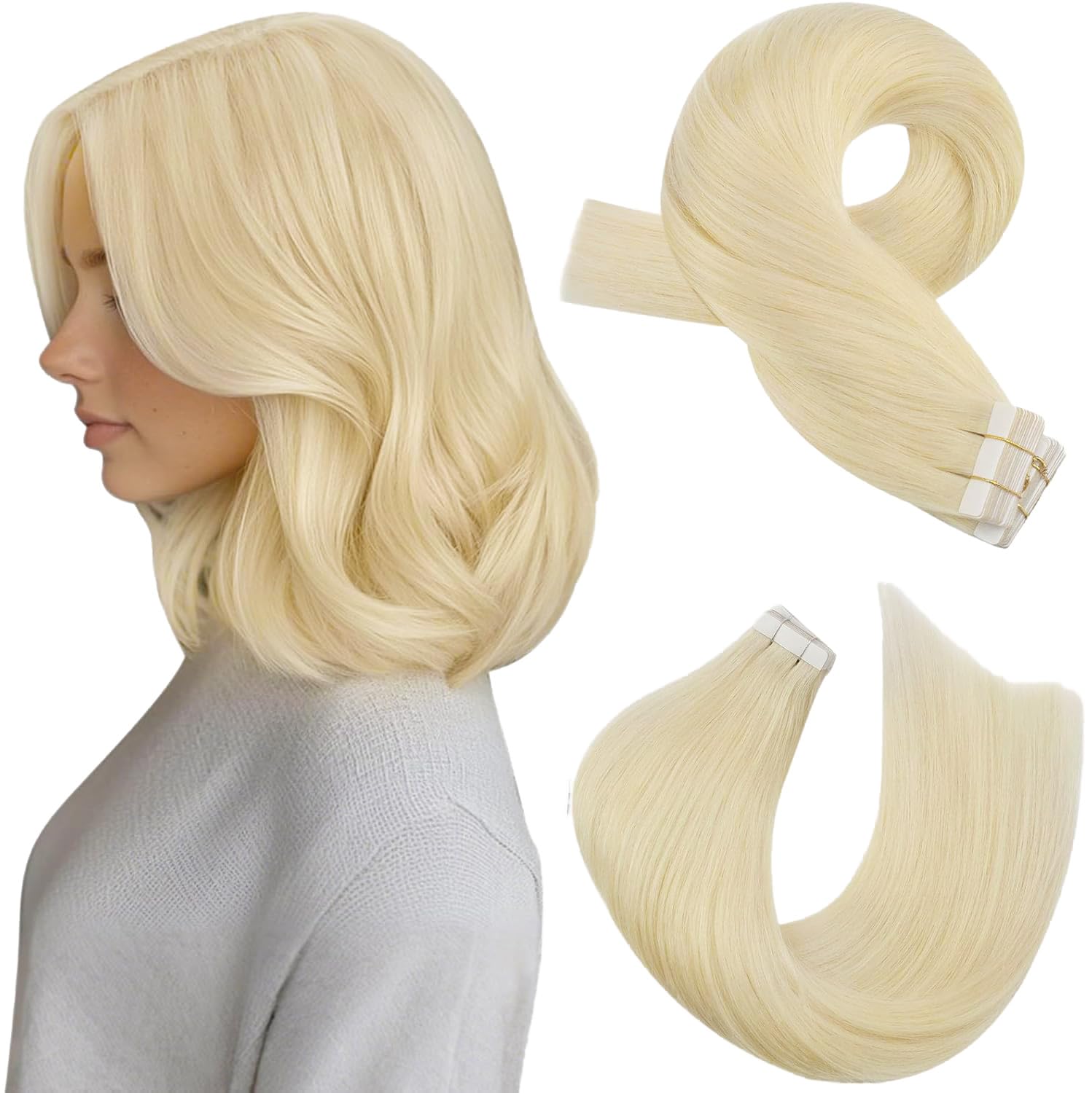 Moresoo Tape Hair Extensions Real Human Hair 18 Inch Jet Black Human Hair Extensions Tape in Black Remy Hair Straight Silky Soft for Women Natural Looking 20pcs/50g #1 — view 81