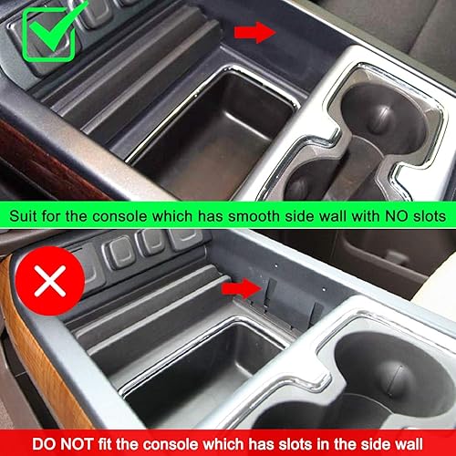 Miniatura 2 de ROCCS Bandeja organizadora de consola central para GMC Sierra 1500 2500HD 3500HD Denali Silverado 2014-2019 Placa oculta