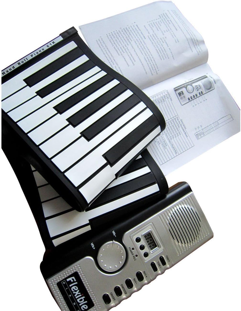 Portable and Digital Hand 61 Keys Soft Roll up Electronic Piano Keyboard Amazon.co.uk