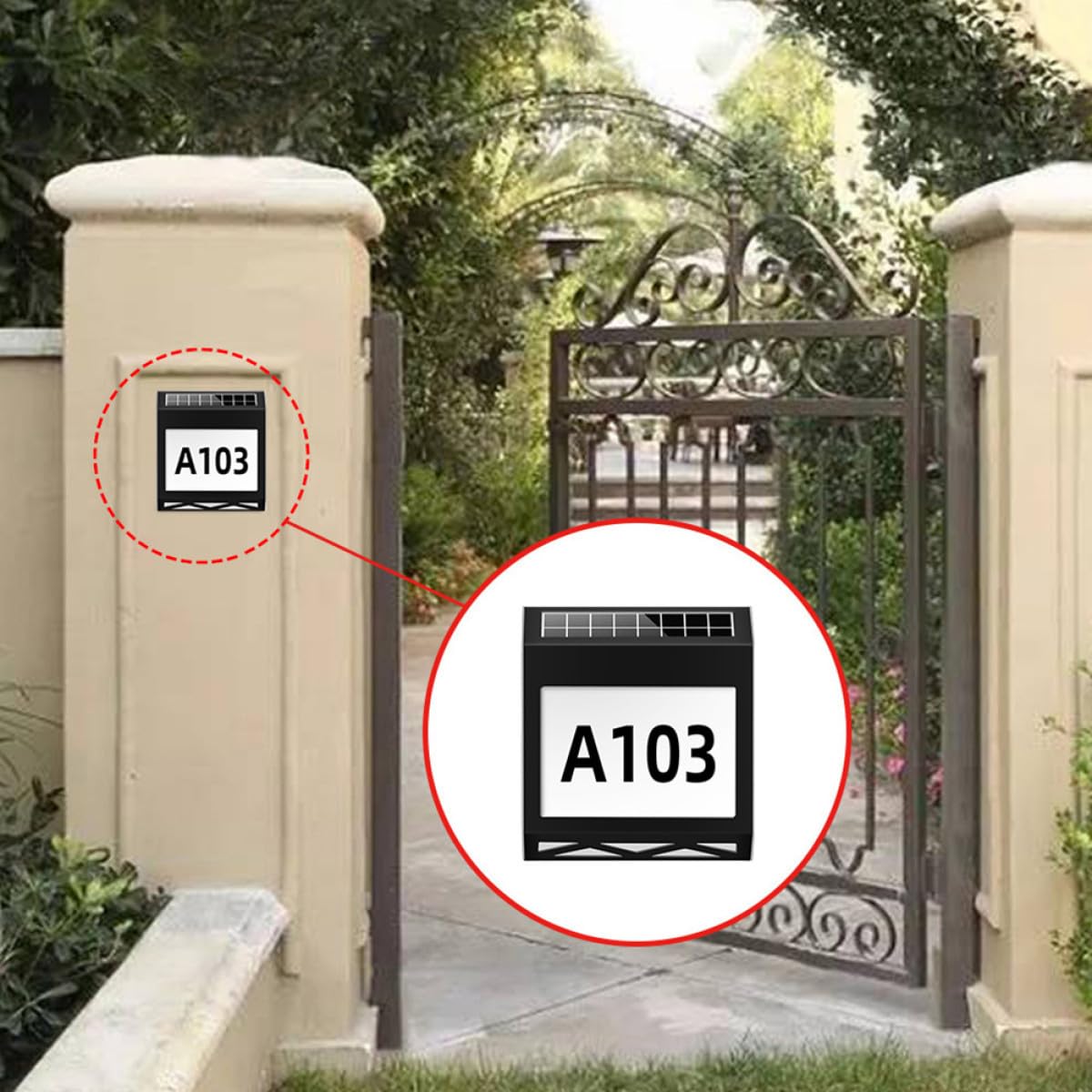 Homoyoyo Lampada Solare Per Numero Civico Strumento Di Illuminazione Led Luce Solare Per Esterni Numeri Civici Per Case Facile Da Installare e Usare