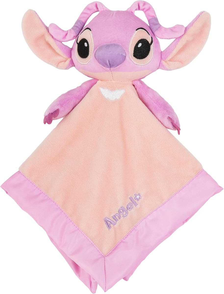 Kids Preferred Disney Baby Lilo and Stitch 12 Inch Angel Plush Newborn Toddler Baby Blanket Lovey, Snuggle Toy Stuffed Animal Baby Blankets for Girls