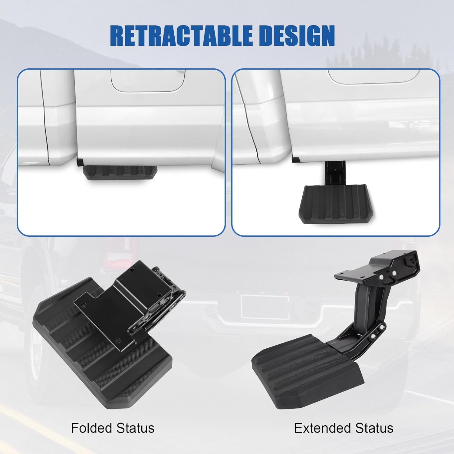 Retractable Bed Step Truck Side Step Compatible with 2023 2024 2025 Ford F-250 Super Duty Left Driver Side Replace# VPC3Z-17A958-D