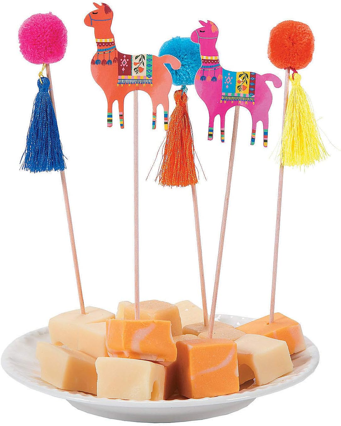 Fun Express - Boho Food Picks for Cinco de Mayo - Party Supplies - Licensed Tableware - Misc Licensed Tableware - Cinco de Mayo - 12 Pieces