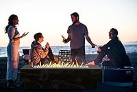 Vista 5 de Skyflame Sartén rectangular de acero inoxidable con quemador para interiores y exteriores, área de combustión de 30 x 10 pulgadas