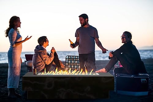 Miniatura 5 de Skyflame Sartén rectangular de acero inoxidable con quemador para interiores y exteriores, área de combustión de 30 x 10 pulgadas