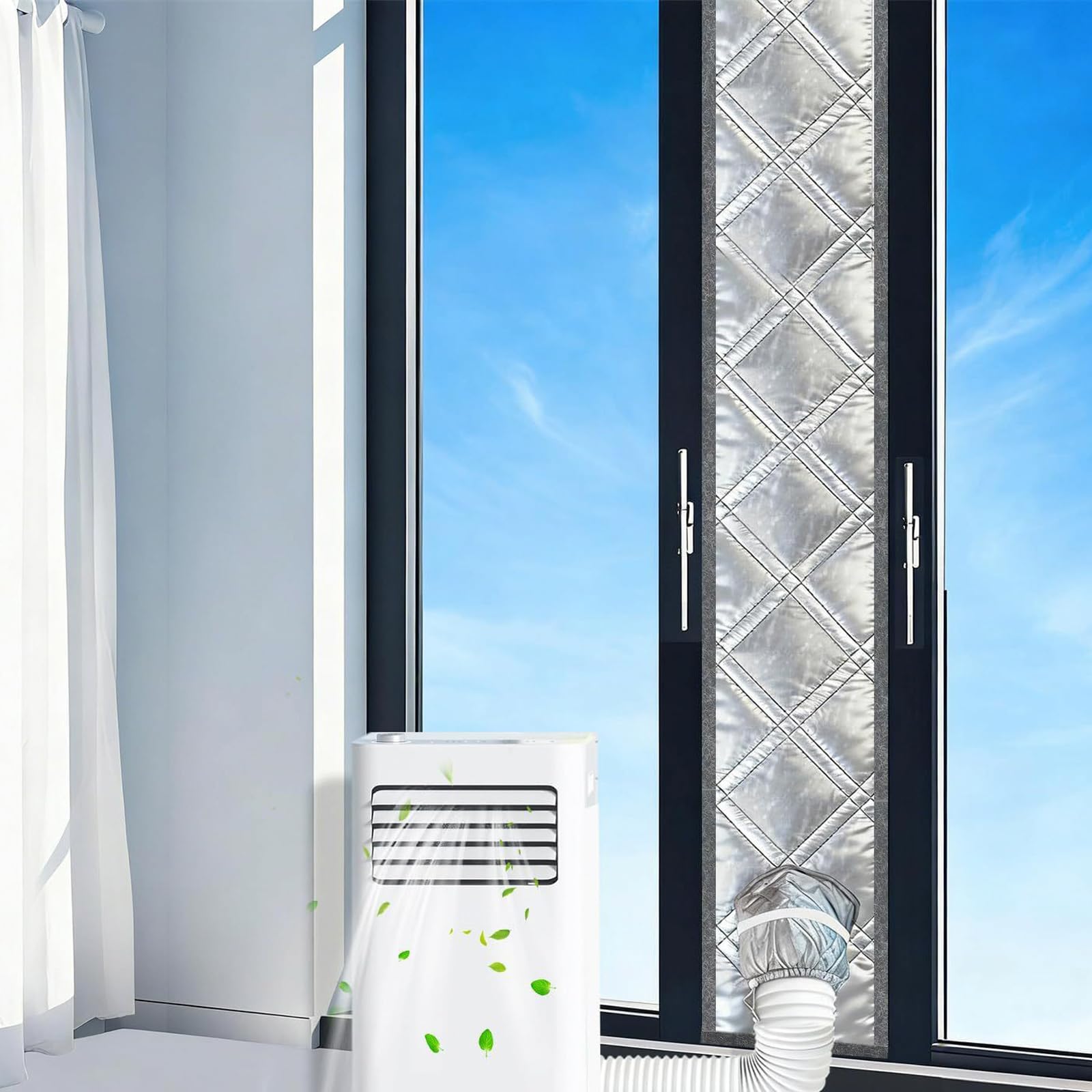 Air Conditioners Window Seal, Portable AC Window Seal for Mobile Air Conditioners Unit and Tumble Dryer Vent Kit Exchange Guards Universals Vent Cover Heat Insulation Sealing