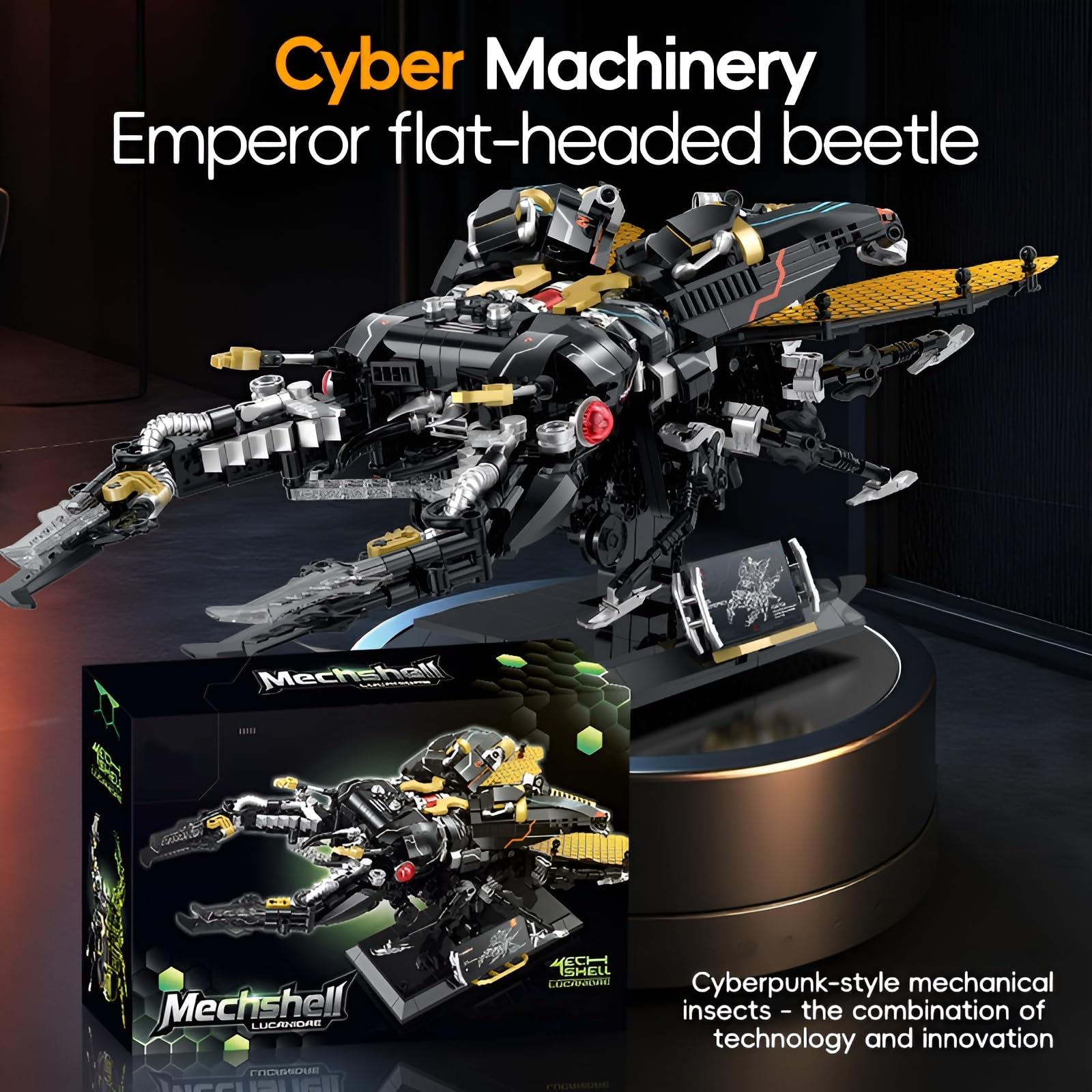 Cyber Machinery Insekt Bausteine, 983 Teile Riesen Hirsch Käfer Klemmbausteine, Kreatives Insekt Bausatz Modell Spielzeug, Geschenk für Naturliebhaber und Erwachsene