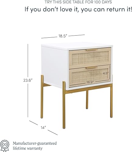 Vista 67 de Nathan James Moderna mesita de noche, extremo, mesita de noche o mesa auxiliar con almacenamiento para sala de estar o dormitorio
