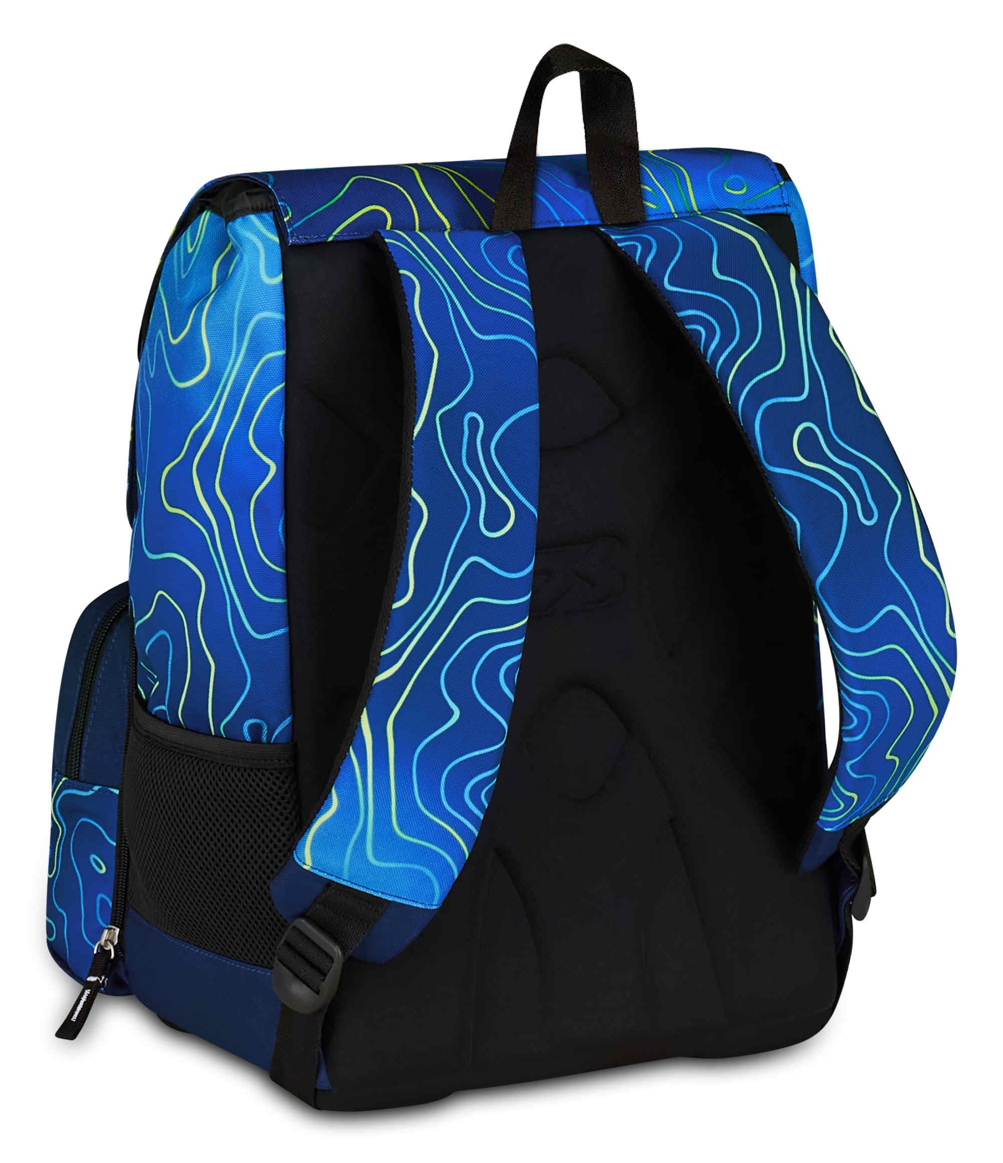 Seven Zaino Doppio Scomparto Estensibile Seven, Blu, Schienale Preformato, Bambino Scuola + Astuccio 3 Zip, Completo di Matite, Pennarelli, Colori, Elementari, Medie, Superiori,