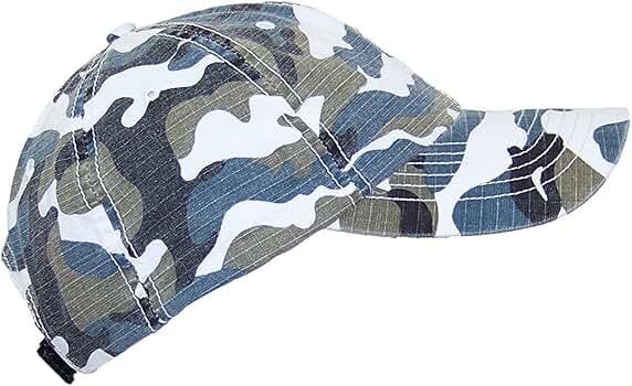メンズウェア adress PACKABLE CAP CAMO TOP HEADWEAR Enzyme Washed Camouflage Cap Tactical Hat, Blue