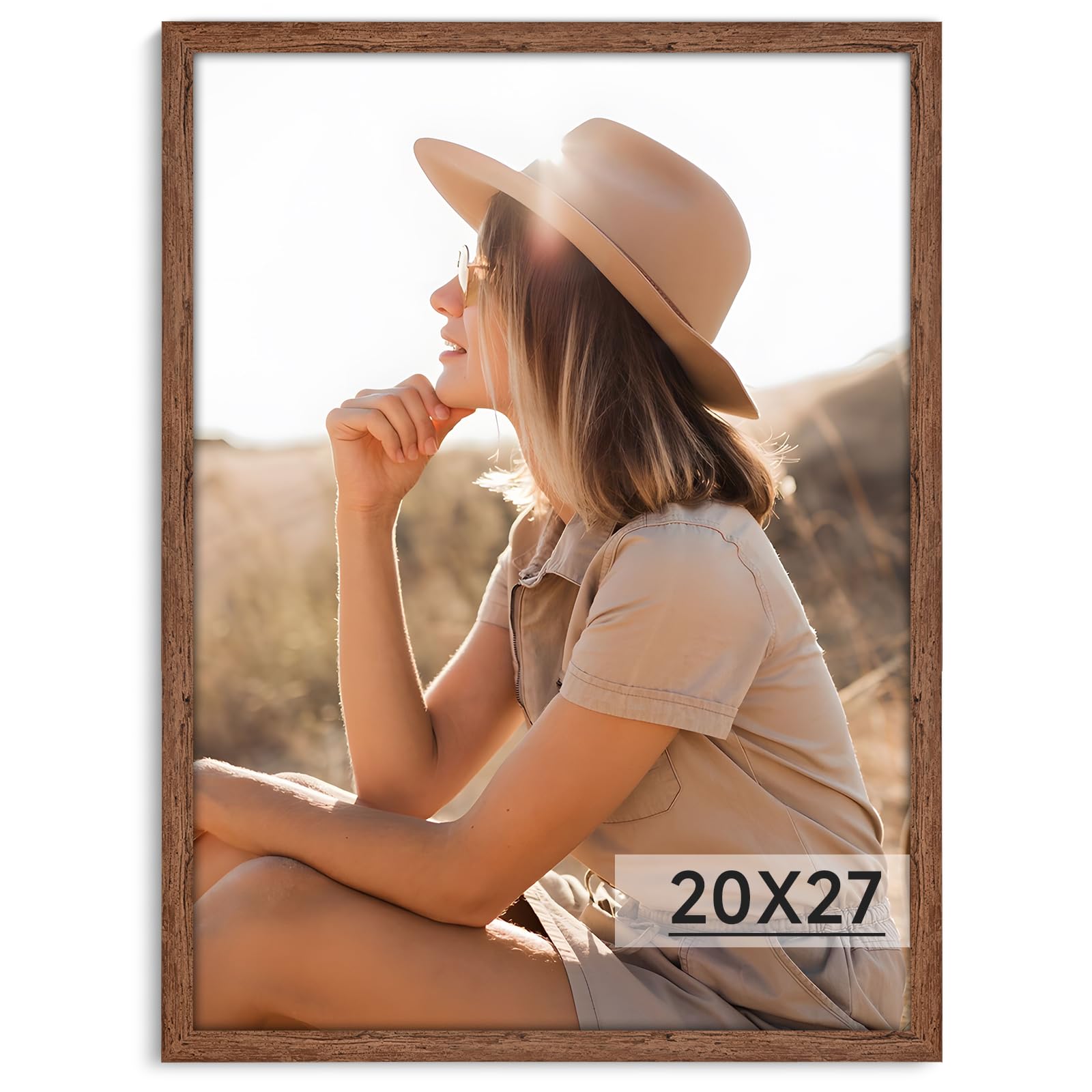 Amazon.com - Light Walnut 20x27 - Single Frame - Rustic Woodgrain