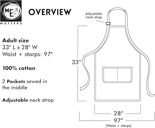Miniatura 4 de Delantal de cocina de algodón, delantal de cocina con bolsillos, delantal de longitud completa para hombres y mujeres, delantal unisex