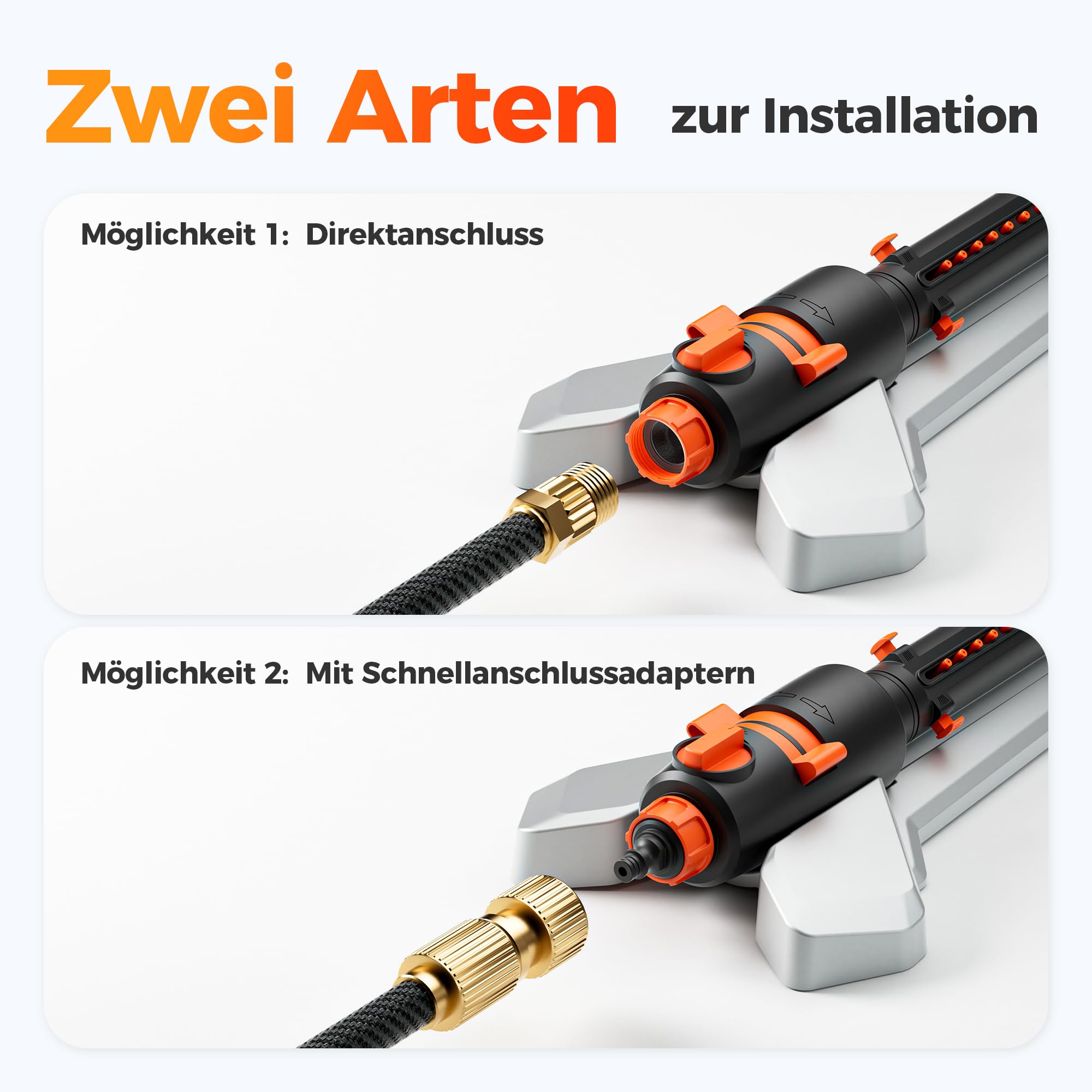 Diivoo Oszillierender Rasensprenger mit Metallbasis, Stufenlos Verstellbar