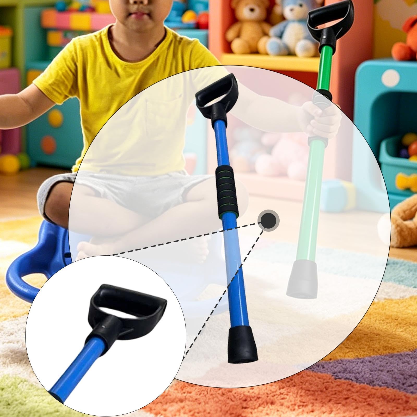 Gralara Planche à roulettes Short Scoot Paddle Balance Board, Activité éducative, Jeu dans La Cour, Motricité Fine, Poignée de pour Garçons,