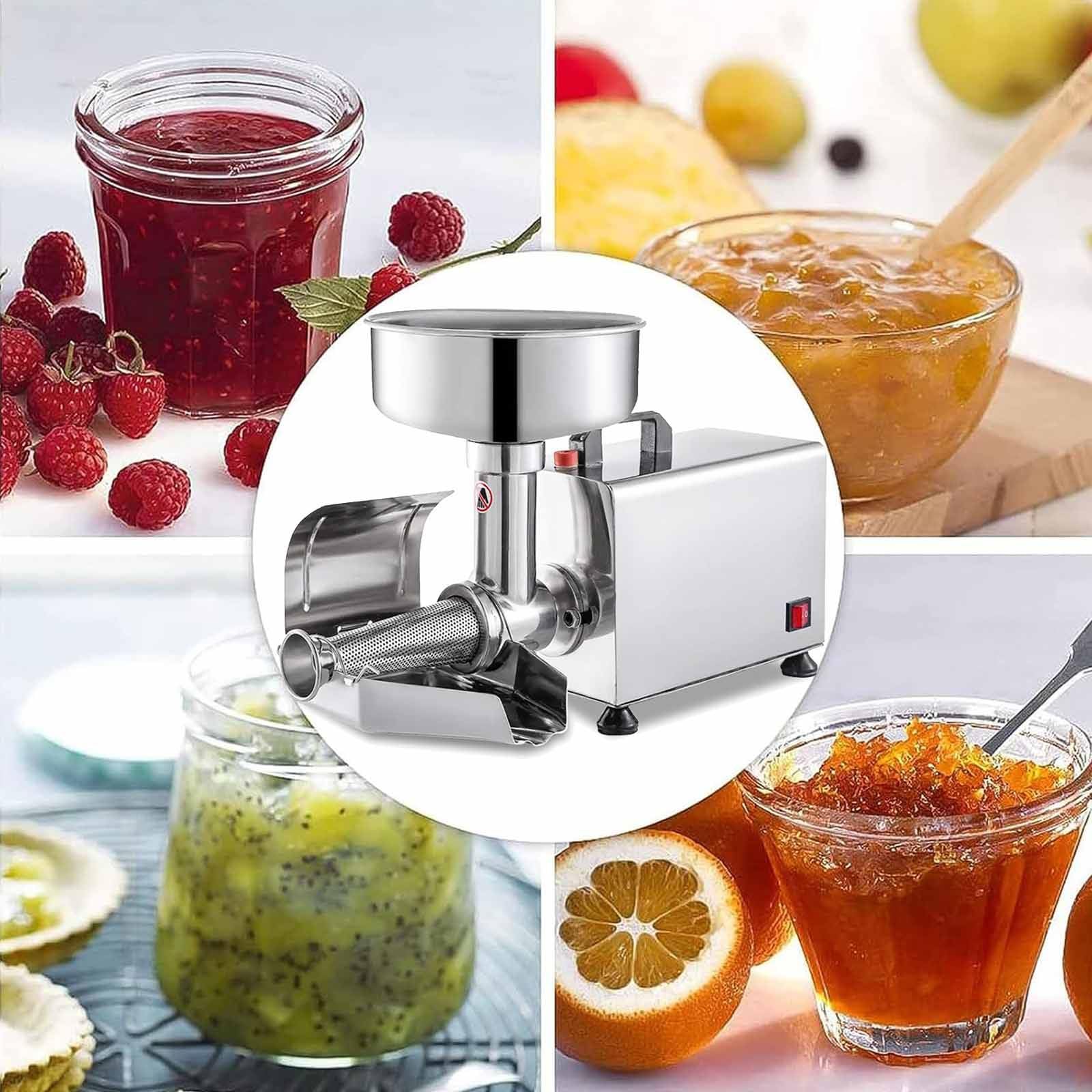 Passapomodoro Elettrico Commerciale,Pressa per Alimenti in Acciaio Inossidabile,Professionale Macchina Passata Pomodori Coclea,per Salsa di Pomodoro,Fragole e Mirtilli,110V