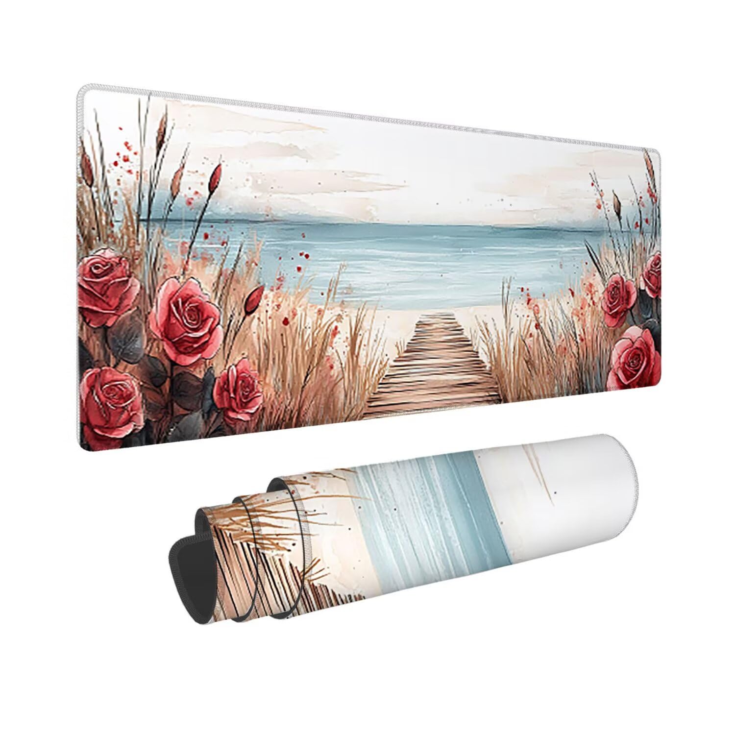Podkładka pod mysz do gier, 1200 x 400 mm XXL Podkładka pod mysz do gier, duża, antypoślizgowa wodoodporna, rozszerzona długa podkładka pod mysz do klawiatury XXL, akcesoria biurowe, dla graczy, PC