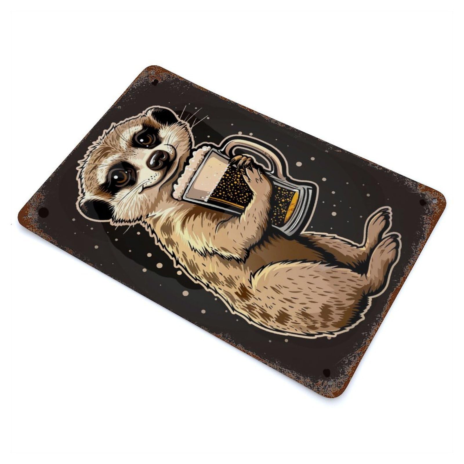 Meerkat Beer Decorative Tin Sign 11.8"x7.9", for Farmhouse, Kitchen And Entryway Decor, Shabby Chic Decor