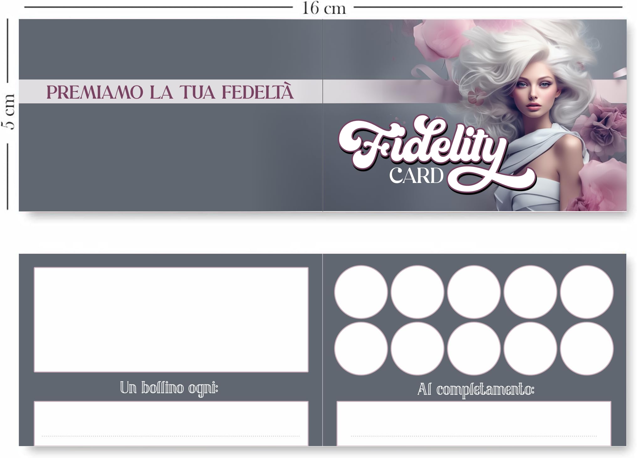 GHIBLI 50 Tessere Fedeltà + 500 Bollini a Colori Inclusi Fidelity Card per Parrucchieri e Centri Estetici