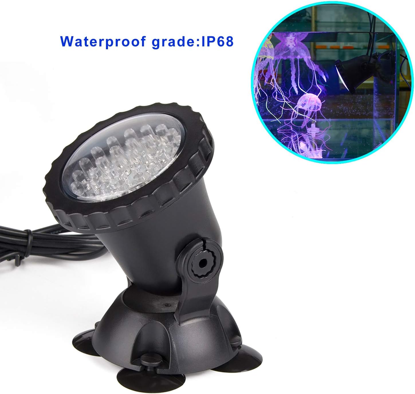 SHOYO Pond Lights with Timer, Underwater Fountain Lights Colored Submersible Memory Dimmable IP68 Waterproof Spotlights for Outdoor Garden Yard Lawn Water Pond Fountain (Set of 10)