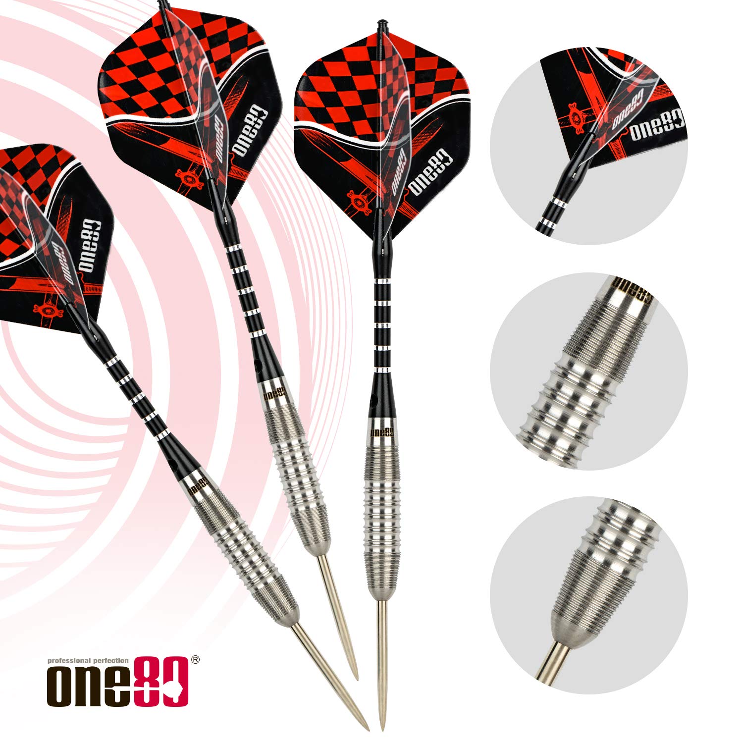 ONE80 - Set di freccette con punta in acciaio al 90% tungsteno con confezione regalo (G-23g)